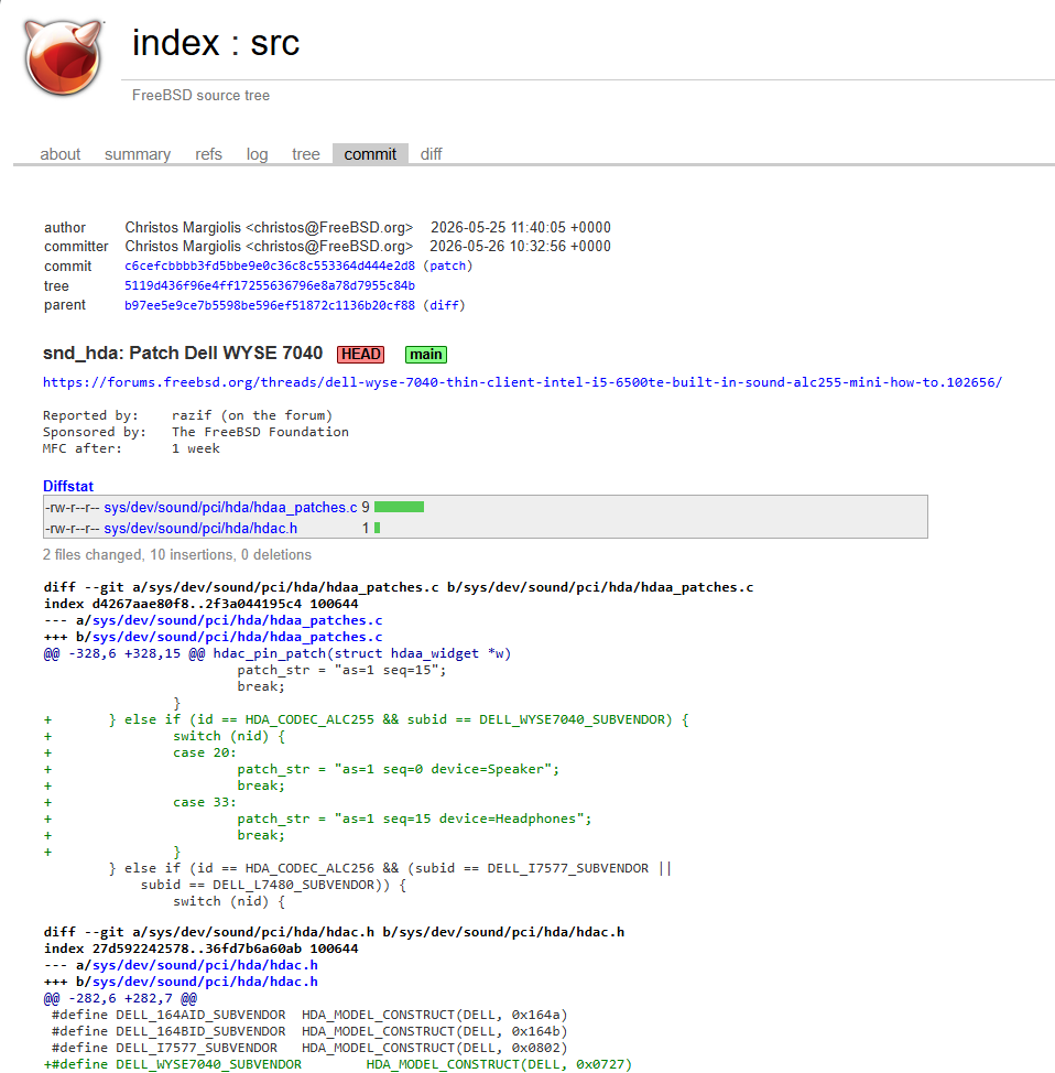 Some patch made on FreeBSD